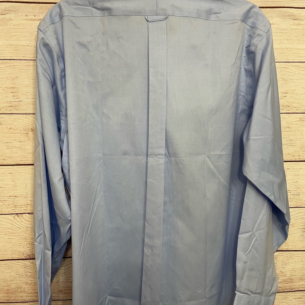 NWT $69 Eagle Shirtmakers 17.5 364/3 Men's Regular-Fit Blue Dress Shirt - Picture 5 of 5
